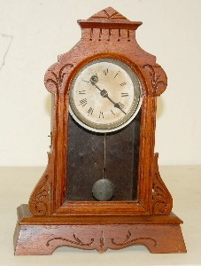 Minitaure Walnut Waterbury Shelf Clock — Antique Clocks Price Guide