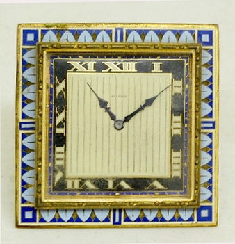 Stevens Antique Enameled Dresser Clock — Antique Clocks Price Guide