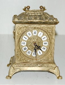 Ornate Brass Shelf Clock — Antique Clocks Price Guide