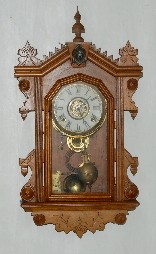 Liberty Hanging Kitchen Clock w/Alarm, Walnut — Antique Clocks Price Guide