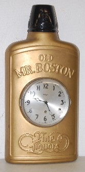 Gilbert Old Mr. Boston Bottle Clock — Antique Clocks Price Guide