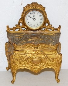 Jennings Brothers Jewelry Box Dresser Clock — Antique Clocks Price Guide