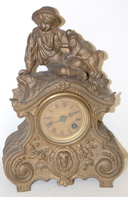 N. Muller Metal Figural Boy and Dog Clock — Antique Clocks Price Guide
