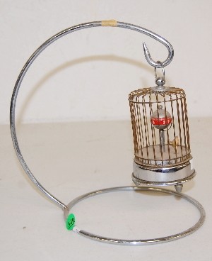 Windup Bird in Cage Clock w/ Chrome Finish — Antique Clocks Price Guide