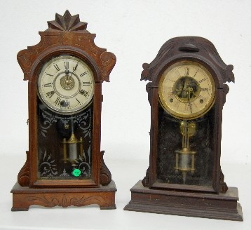 2 Antique Walnut Kitchen Clocks — Antique Clocks Price Guide