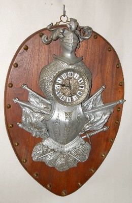 Knights Armor Hanging Antique Clock — Antique Clocks Price Guide