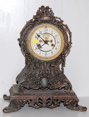 Waterbury "Vorick" Ornate Antique Metal Clock — Antique Clocks Price Guide