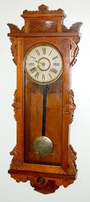 Antique Ansonia "Forest" Walnut Hanging Clock — Antique Clocks Price Guide