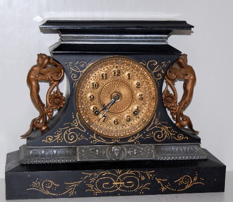 Ansonia "Rosiland" Iron Case Mantel Clock — Antique Clocks Price Guide