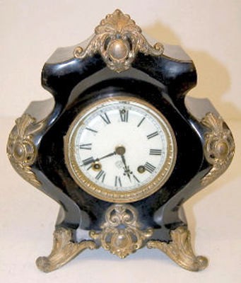 Ornate Ansonia "Monaco" Iron Case Mantle Clock — Antique Clocks Price Guide
