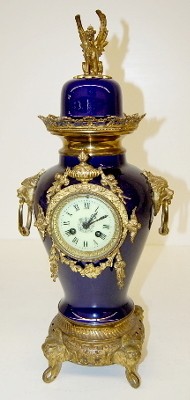 French Porcelain Urn Clock W/ Griffins — Antique Clocks Price Guide