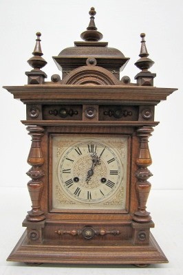 Ornate German Walnut Carved Shelf Clock — Antique Clocks Price Guide