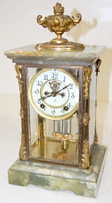 Ansonia "Cosmo" Onyx Crystal Regulator Clock — Antique Clocks Price Guide