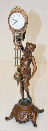 Gaiete Lady Figural Swinger Clock — Antique Clocks Price Guide
