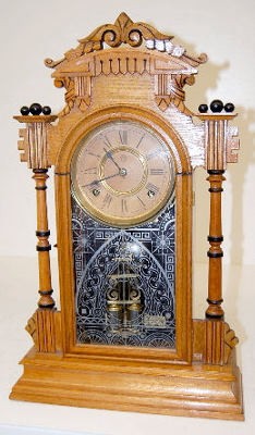 Antique Ansonia Oak "Carlos" Parlor Clock — Antique Clocks Price Guide