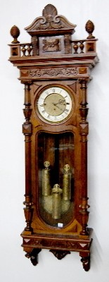 Carved and Engraved 3 Weight Vienna Regulator Clock — Antique Clocks Price Guide