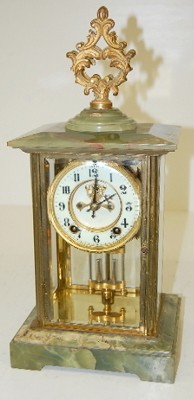 Ansonia Chamberlain Onyx Crystal Regulator Clock — Antique Clocks Price Guide