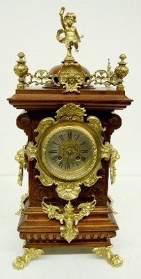 Lenzkirch Cabinet Clock W/ Cherub and Angel — Antique Clocks Price Guide