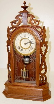 Victorian Walnut Fancy Parlor Clock — Antique Clocks Price Guide
