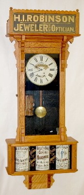 Antique Oak Sidney Advertising Clock — Antique Clocks Price Guide