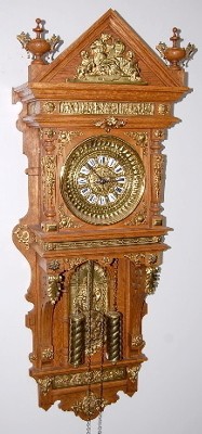 Oak Ansonia "Antique" Hanging 2 Weight Clock — Antique Clocks Price Guide