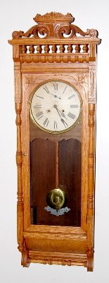 Ansonia Oak "Santa Fe" 2 Weight Regulator Clock — Antique Clocks Price Guide