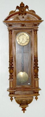 Carved and Engraved 3 Weight Vienna Regulator Clock — Antique Clocks Price Guide
