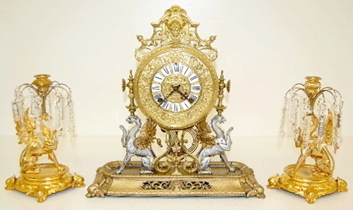 Ansonia 3 Piece "Renaissance" Clock Set — Antique Clocks Price Guide
