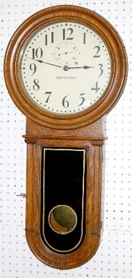 Oak Seth Thomas Regulator No. 1 Round Bottom — Antique Clocks Price Guide