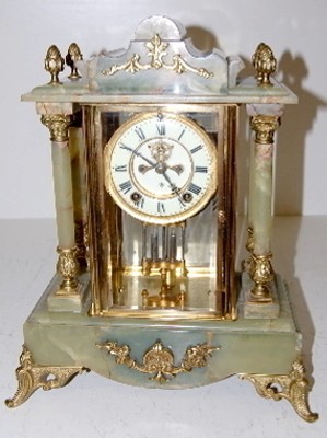 Ansonia "Archduke" Onyx Crystal Regulator Clock — Antique Clocks Price Guide