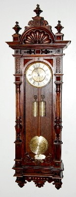 Oak Fancy 2 Weight Vienna Wall Clock — Antique Clocks Price Guide