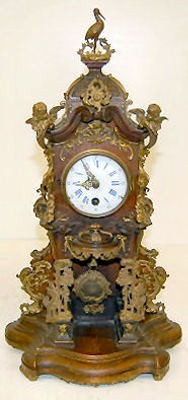 Miniature Lenzkirch Walnut and Bronze Shelf Clock — Antique Clocks Price Guide