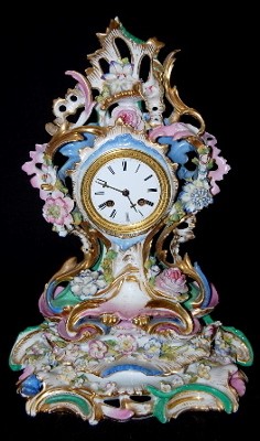 Antique 2 Piece Old Paris Porcelain Clock — Antique Clocks Price Guide