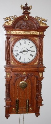 Waterbury "Augusta" Weight Driven Wall Clock — Antique Clocks Price Guide