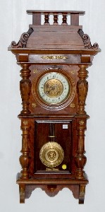 Antique Walnut Carved R.A. Clock — Antique Clocks Price Guide