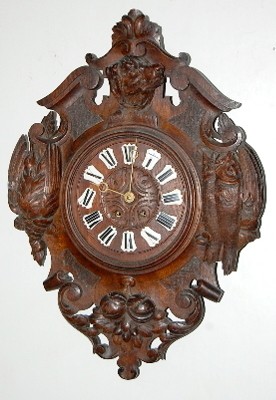 Antique Black Forest Dog and Game Hanging Clock — Antique Clocks Price Guide