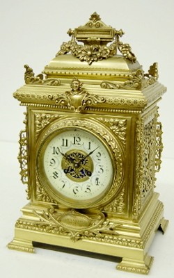 1896 Presentation Ornate Bronze Bracket Clock — Antique Clocks Price Guide