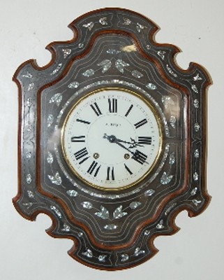 French M.O.P. Inlaid Picture Frame Clock — Antique Clocks Price Guide