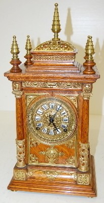 Ansonia "Antique", 5 Finial Cabinet Clock — Antique Clocks Price Guide