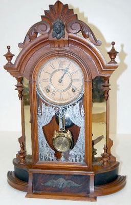 Antique Walnut Mirrorside Parlor Clock — Antique Clocks Price Guide