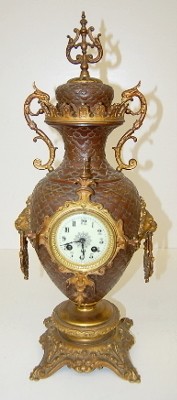 Antique French Metal Urn Clock W/ Lion Heads — Antique Clocks Price Guide