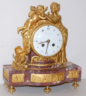 Tiffany Empire Marble and Bronze Mantle Clock — Antique Clocks Price Guide
