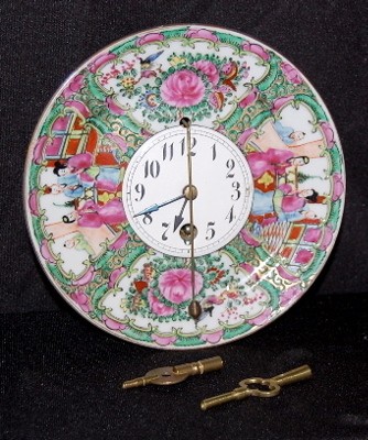 Rose Medallion Plate Clock w/ Cowtail Pendulum — Antique Clocks Price Guide
