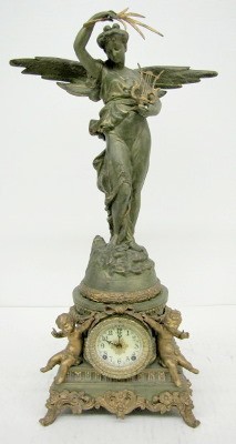 Ansonia "Sibyl and Gloria" 2 Piece Statue Clock — Antique Clocks Price Guide
