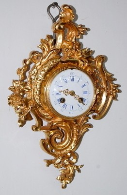 French Dore Bronze Cartel Clock w/ Serpent — Antique Clocks Price Guide