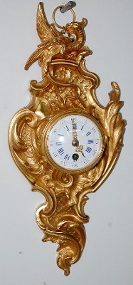 Miniature French Bronze Cartel Clock, w/ Dragons — Antique Clocks Price Guide