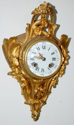 French Dore Bronze Cartel Clock W/ Florals — Antique Clocks Price Guide