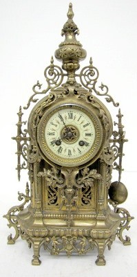 Ornate French Bronze Antique Shelf Clock — Antique Clocks Price Guide