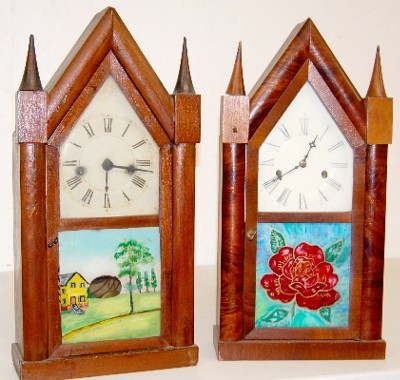 2 Steeple Clocks: E. Manross and W. S. Johnson — Antique Clocks Price Guide