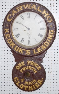 Baird Advertising Carwalho Clothier — Antique Clocks Price Guide